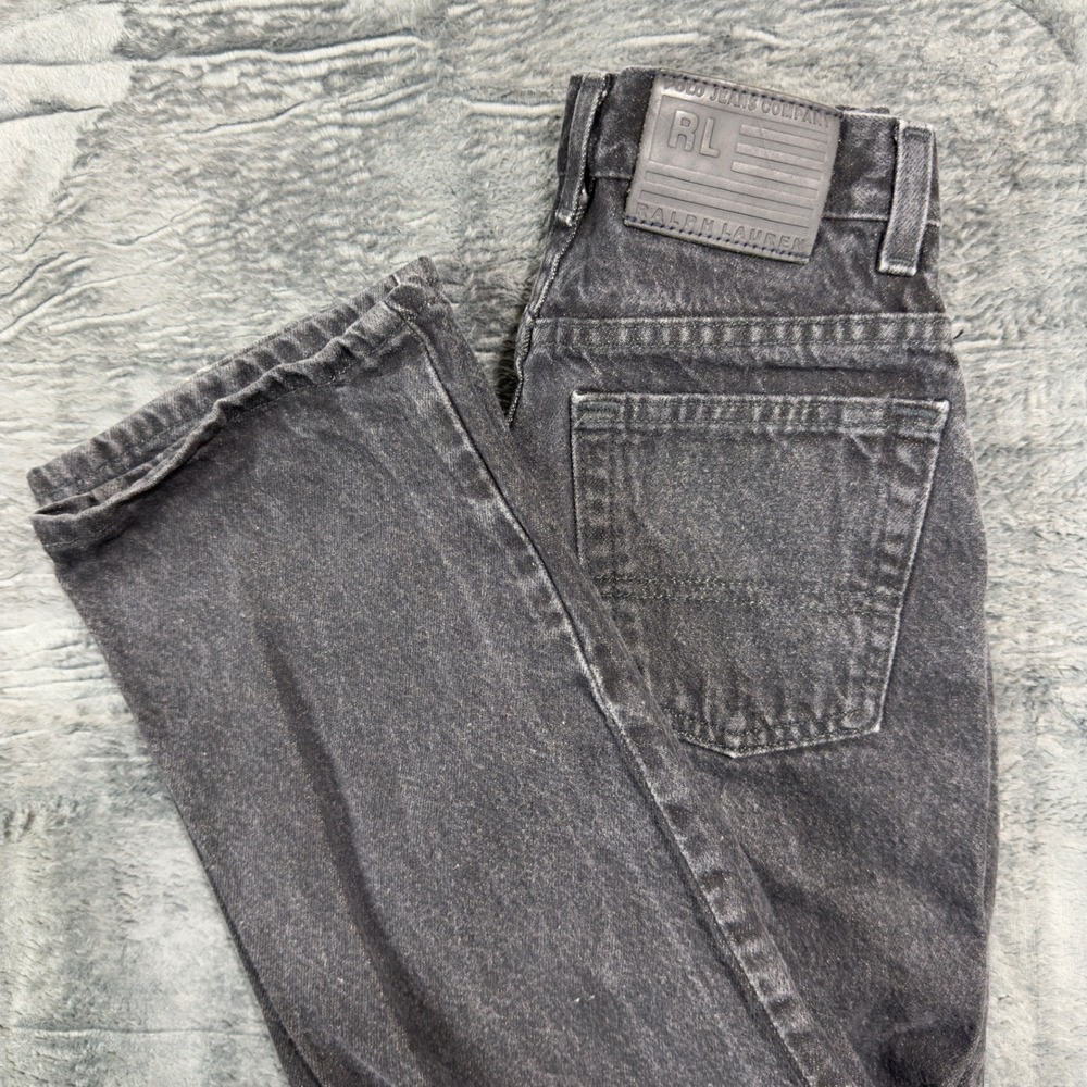VTG Polo Jeans Co Ralph Lauren Woman Faded Black Straight Leg Denim Jeans Size 8